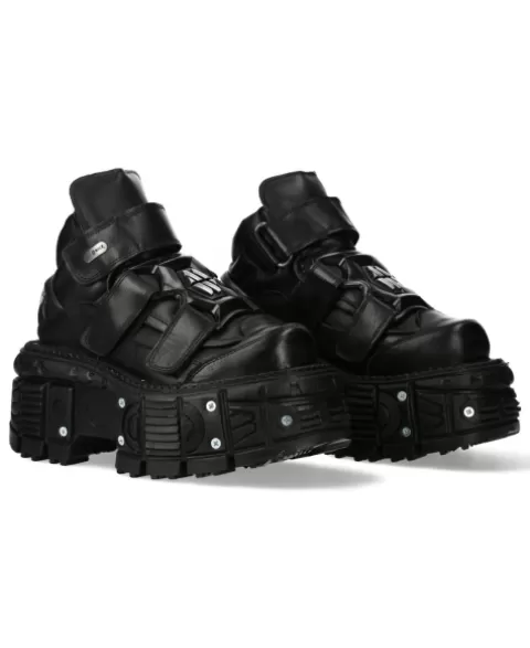 New Rock Platform | Platform^Ankle Boot Black Imperfect  M-285-C52