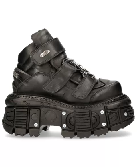 New Rock 285^Ankle Boot Black Imperfect  M-Tank008-C2