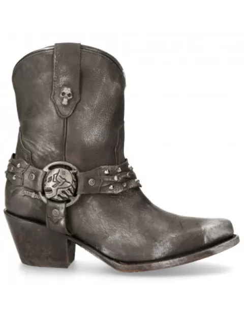 New Rock Western^Ankle Boot Black Suela  M-Wstm005-S1