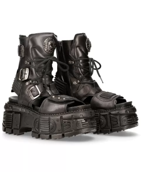 New Rock Sandals | Sandals^Ankle Boot Black Tank  M-Bios107-C3