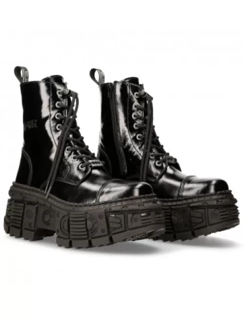 New Rock Wall^Ankle Boot Black Tank  M-Wall126-S2