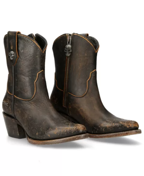 New Rock Western^Ankle Boot Moka Suela  M-Wstm006-S2