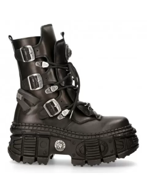 New Rock Wall^Boot Black Tank  M-Wall130B-S2