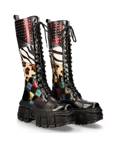 New Rock Platform | Platform^M-Wall210-S1 High Boot Tank With Laces